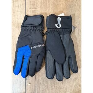 Swiss Tech Kids Waterproof Thinsulate Insulated Snow Gloves Black Blue Size L XL